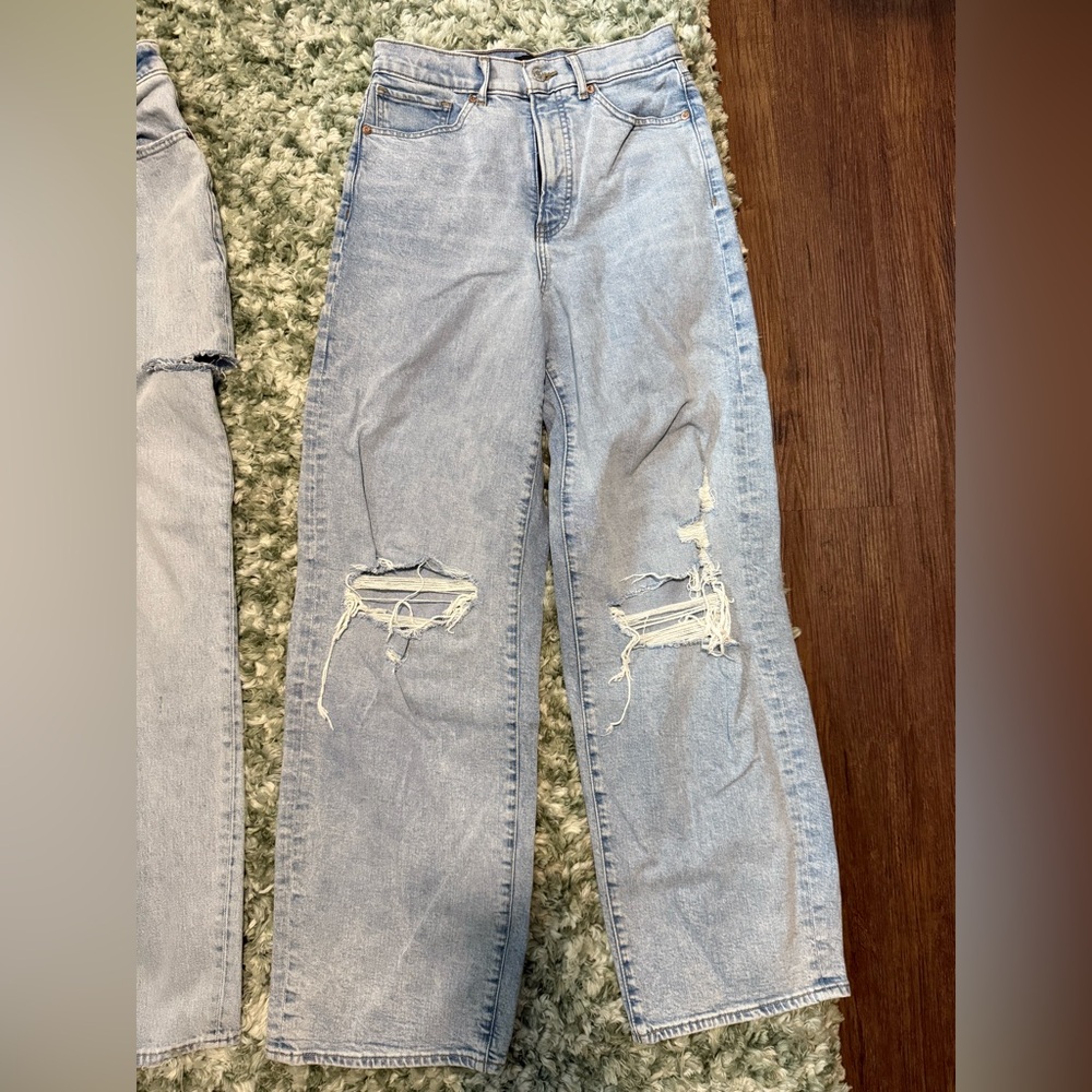 Express 90’s wide leg super high rise light wash